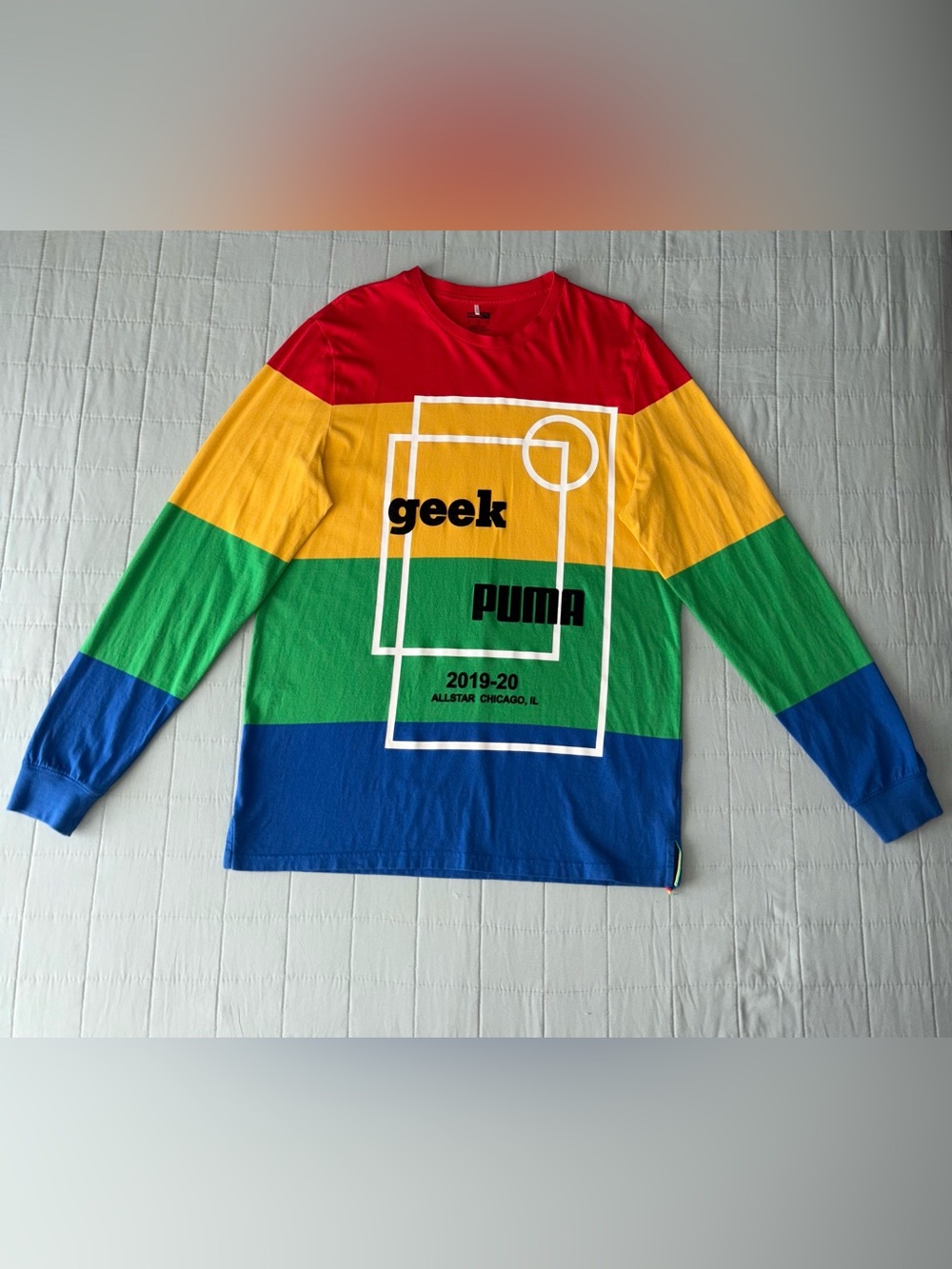 Puma x Fashion Geek Chicago NBA All-Star ‘19 Long Sleeve Shirt Rainbow Sz. Large